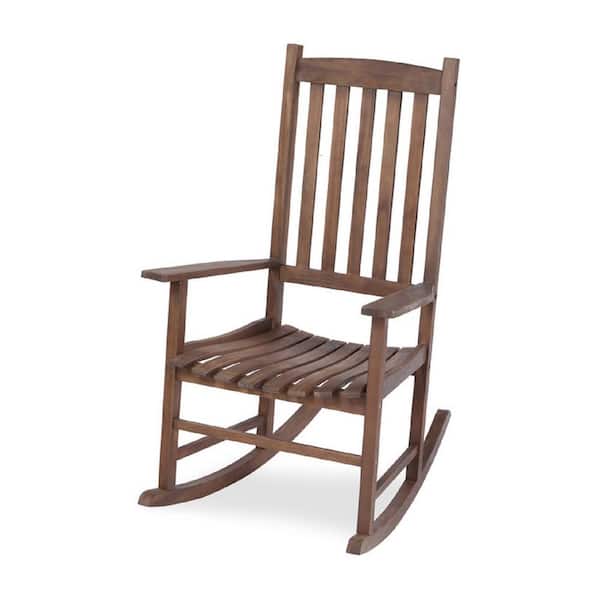 Brown Solid Wood Outdoor Rocking Chair for Indoor Outdoor