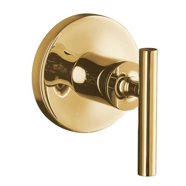 KOHLER Purist 1-Handle Volume Control Valve Trim Kit with Lever Handle in Vibrant Modern Polished Gold (Valve Not Included)