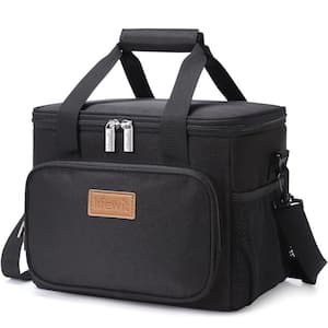 9 Qt. Medium Insulated Lunch Box Soft Cooler Tote Bag for 12 Can in Black