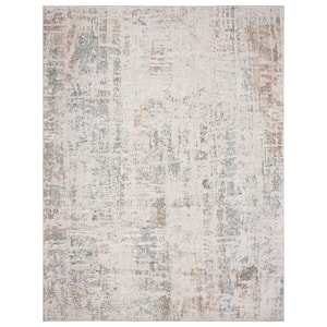 Michaela Drae Gray/Taupe 9 ft. x 12 ft. Contemporary Carved Abstract Polyester Area Rug