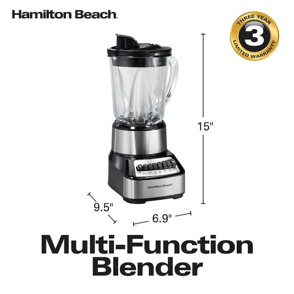 Hamilton Beach Wave Crusher Blender for Shakes and Smoothies, Puree, Crush  Ice, With 40oz Glass Jar and 20oz Blend-In Portable Travel Jar, 6