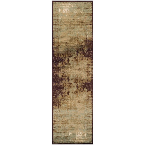 SUPERIOR Afton Acid Wash Slate 2 ft. 7 in. x 8 ft. Abstract Polypropylene Area Rug