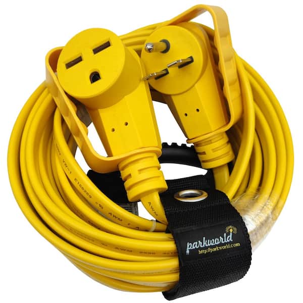 parkworld 50 ft. 10/3 30 Amp 250-Volt Indoor/Outdoor NEMA 6-30 Flat Extension Cord with Handle (6-30P to 6-30R),Yellow