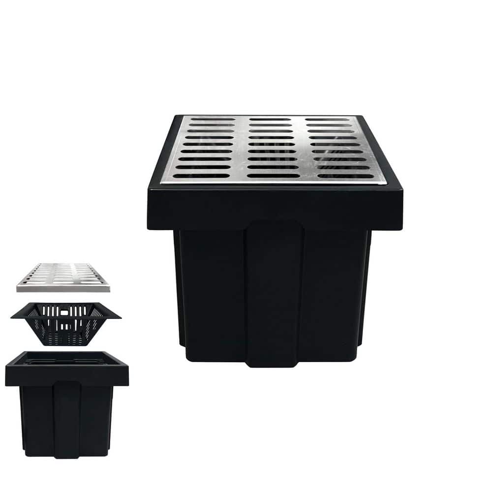 18 in. x 18 in. x 15 in. Black Stainless Steel Square Drainage Catch Basin 1-Pack price history on PriceWatchPro