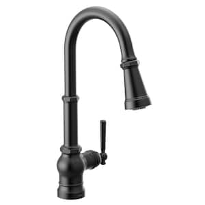 Paterson Single-Handle Pull-Down Sprayer Kitchen Faucet with Reflex and PowerBoost in Matte Black