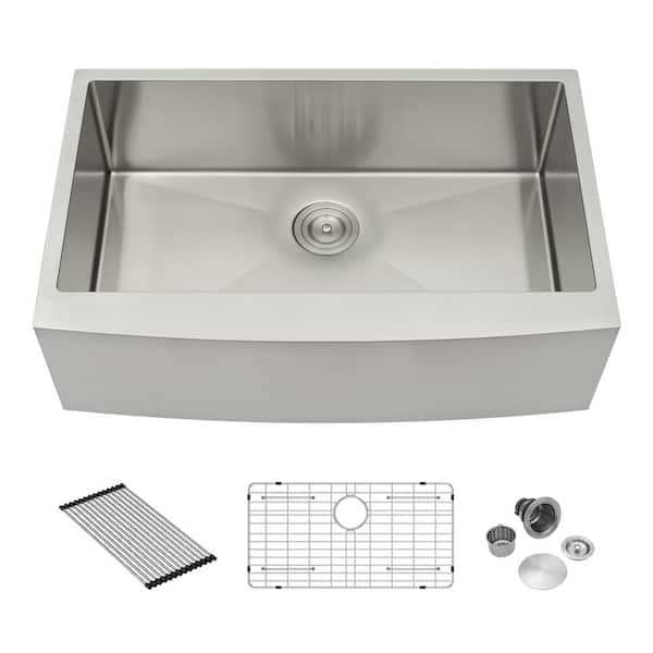 Rene 33 Fireclay Farmhouse Sink, 60/40 Double Bowl, White, R10