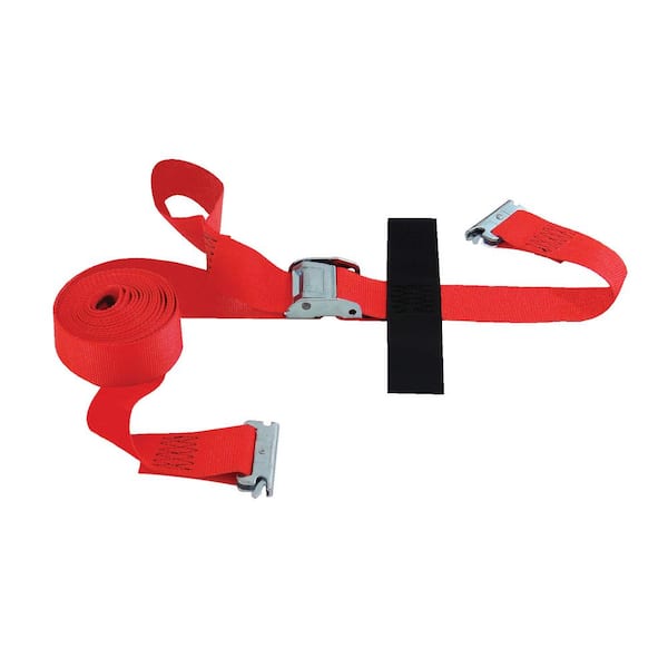 SNAP-LOC 16 ft. x 2 in. Cam Buckle E-Strap with Hook and Looper Storage Fastener in Red