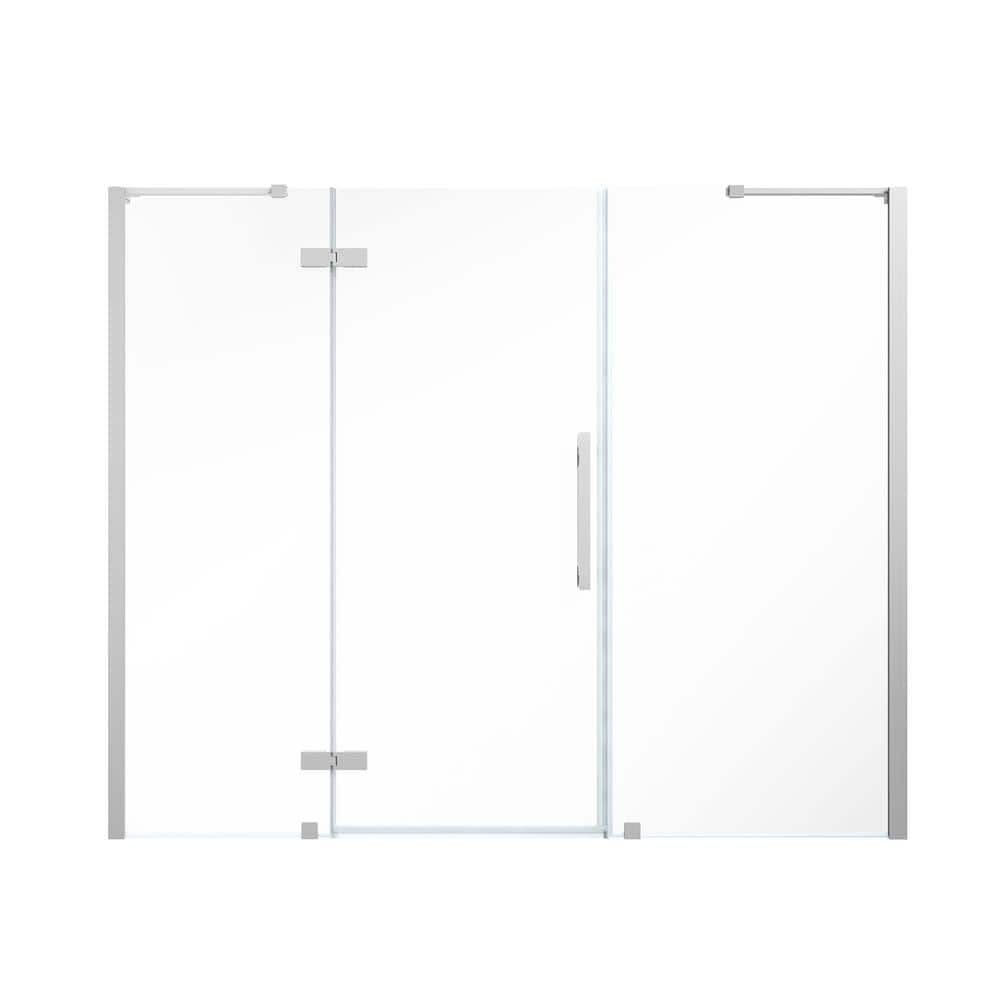 Tampa 85'' Satin Nickel Frameless Glass Shower Enclosure