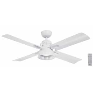 Thelbridge 52 in. Indoor/Outdoor Matte White Ceiling Fan with Adjustable White Integrated LED with Remote Included