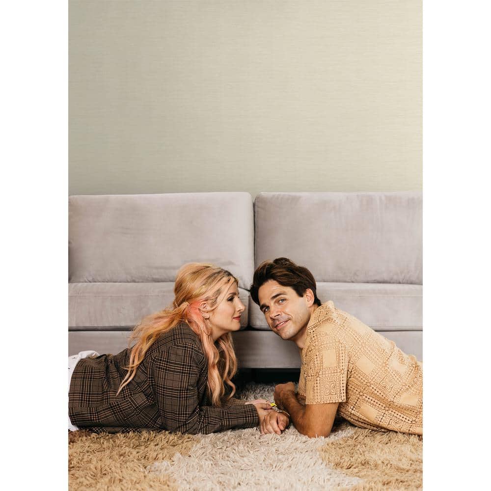 Stella Cream Grasscloth Peel and Stick Wallpaper Roll