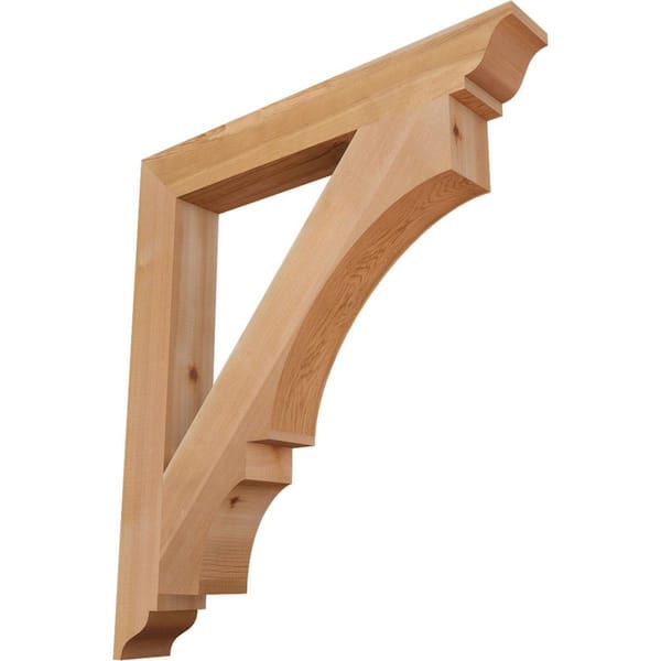 Ekena Millwork 3.5 in. x 34 in. x 30 in. Western Red Cedar Balboa Traditional Smooth Bracket