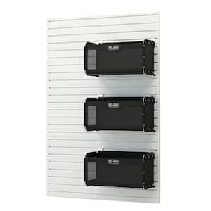 Modular Garage Wall Panel Set with Storage Bins in White