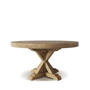 Madera 60 in. Natural Wood Round Dining Table