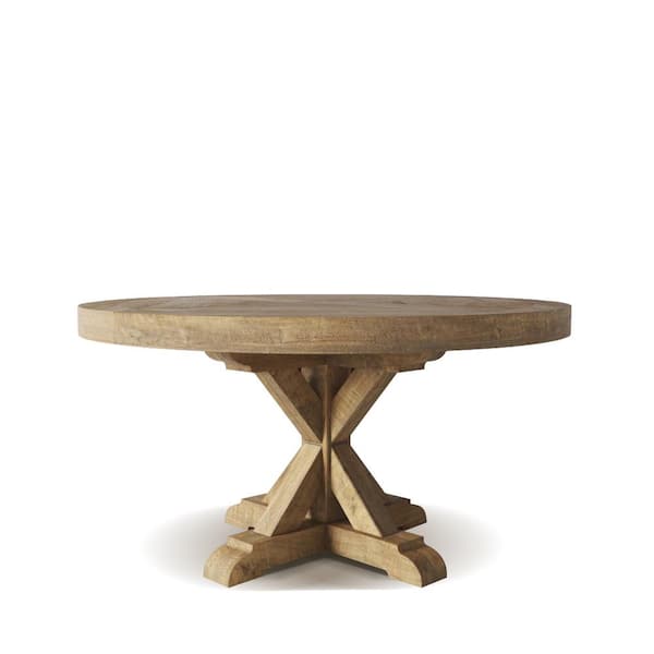 Urban Woodcraft Madera 60 in. Natural Wood Round Dining Table