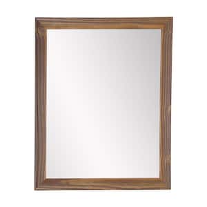 25 in. W x 27 in. H Wood Toned Rectangle Framed Wall Mirror