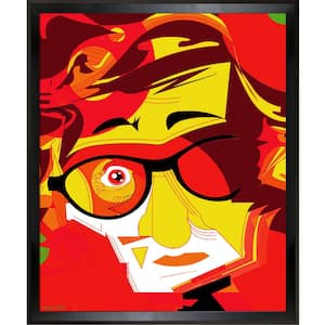 Woody by Ofir Sasson Studio Black Wood Angle Framed Abstract Oil Painting Art Print 22.5 in. x 26.5 in.