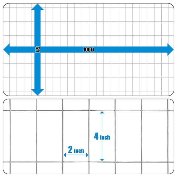 Fencer Wire 6 ft. x 100 ft. 12.5-Gauge Welded Wire Fence with Mesh 2 in. x  4 in. WB125-6X100M24 - The Home Depot