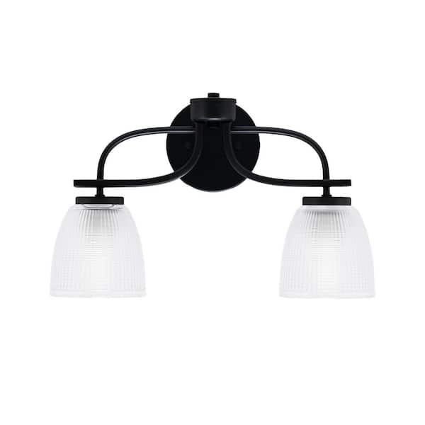 Unbranded Olympia 16.75 in. 2-Light Matte Black Vanity Light