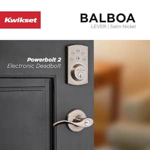 Powerbolt2 Satin Nickel Single Cylinder Keypad Electronic Deadbolt Featuring SmartKey Security and Balboa Passage Lever