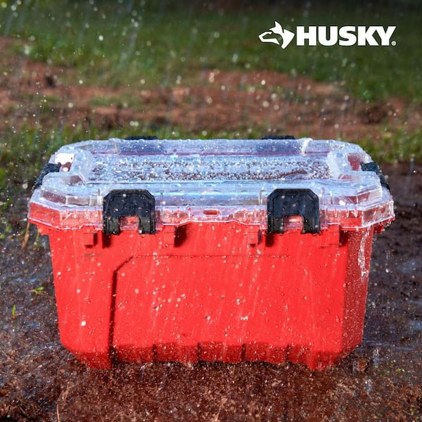 5-Gal. Professional Duty Waterproof Storage Container with Hinged Lid in Red