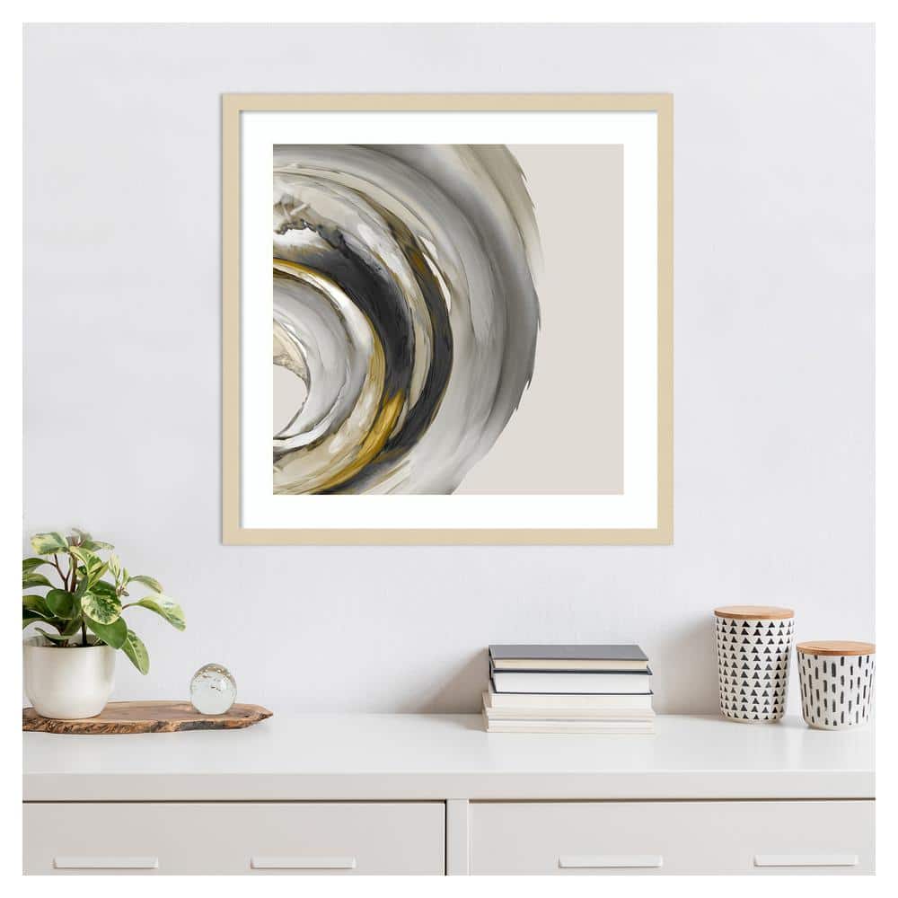 Odyssey Abstract Gray and Gold Framed Wall Art Print