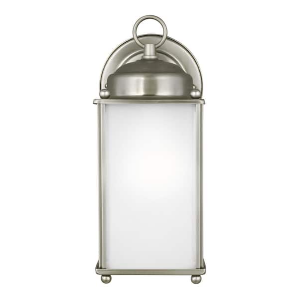Generation Lighting New Castle 1-Light Antique Brushed Nickel Outdoor Wall Lantern