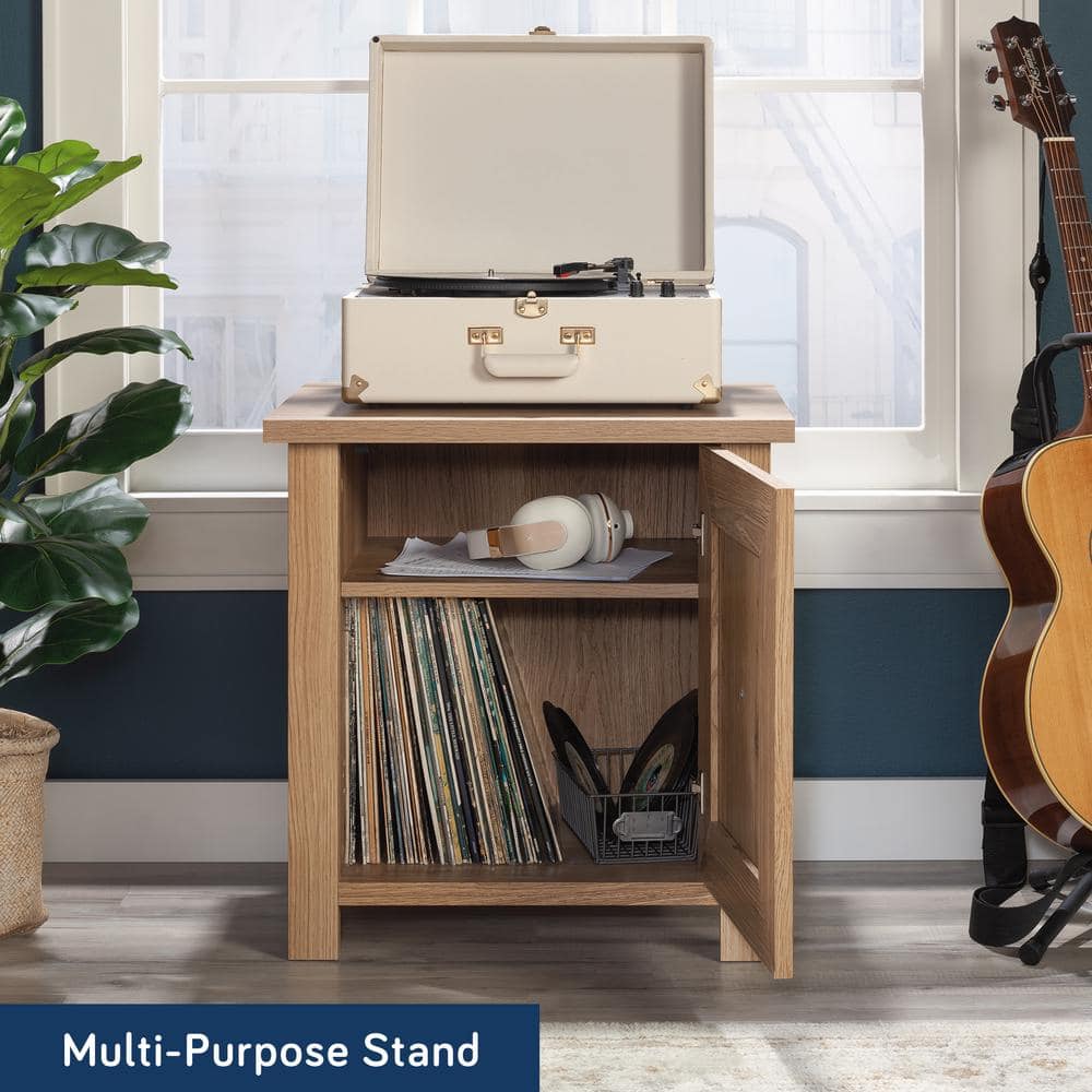 Timber Oak Farmhouse Engineered Wood Nightstand with Reversible Door