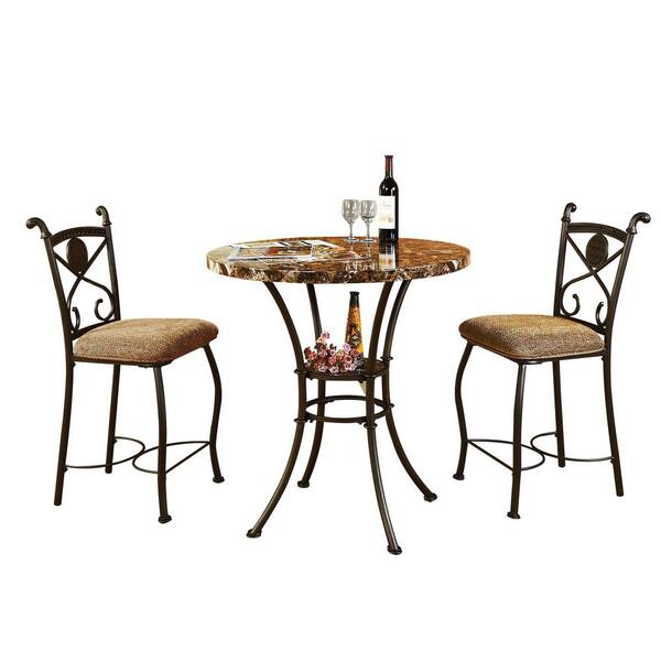 ACME Furniture Kleef 3-Piece Brown Bar Table Set