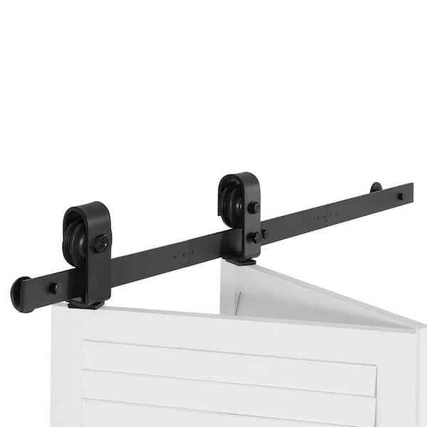Bi-Folding Sliding Barn Door Hardware Track Kit, 40 in. Top Mount Track Kit, Slide Smoothly and Quietly, Heavy Duty