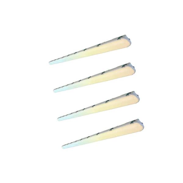8 ft. White 500-Watt Equivalent Integrated LED Dimmable Vapor Tight Fixture, CCT/Wattage/Lumens Selectable, UL (4-Pack)