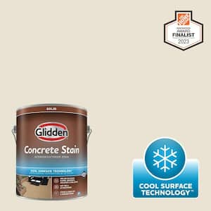 1 gal. PPG1024-1 Off White Solid Interior/Exterior Concrete Stain with Cool Surface Technology