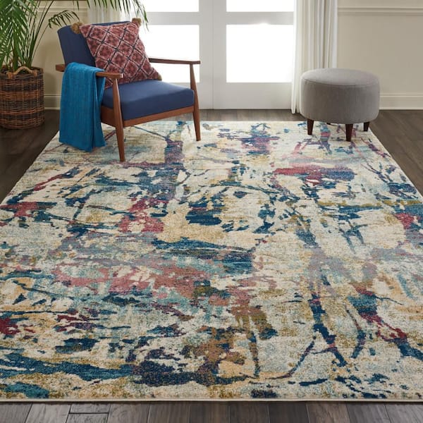 Fusion Cream/Multicolor 8 ft. x 11 ft. Abstract Modern Area Rug