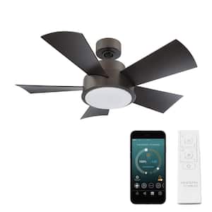 Vox 38 in. Smart Indoor/Outdoor Bronze Standard Ceiling Fan 3000K Integrated LED with Remote
