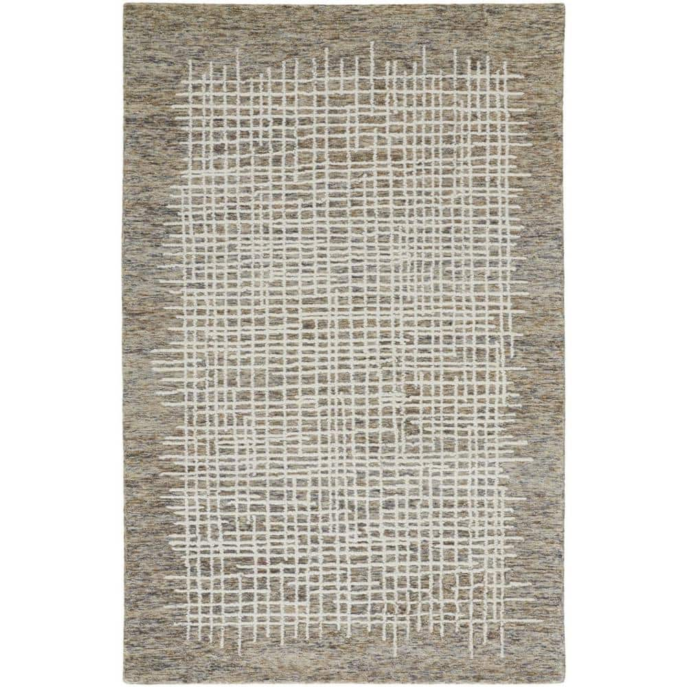 HomeRoots Tan and Ivory 2 ft. x 3 ft. Plaid Area Rug 2000514336 - The Home  Depot