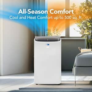 10,000 (DOE) BTU Portable Air Conditioner Cools 500 sq. ft. w/Heater, Dehumidifier and HEPA Filter, White