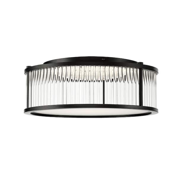Easylite 16 in. LED 5 Black Flush Mount