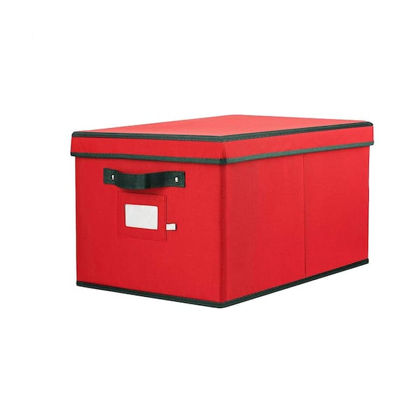 OSTO 10 in. Red Polyester 600 Denier Oxford Christmas Light Storage Box (800-Light Bulbs)