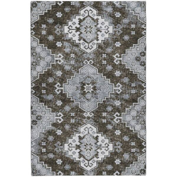 Dream Shag Premium Machine Washable Abstract ADS846 Chocolate 10 ft. x 14 ft. Area Rug