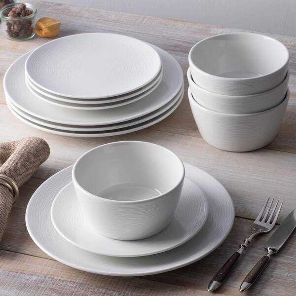 Noritake Colorscapes White-on-White Swirl 12-Piece (White