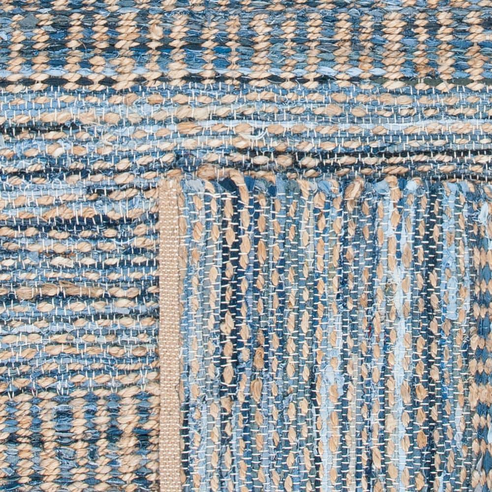 Cape Cod 10' x 14' Blue and Natural Braided Jute Rug