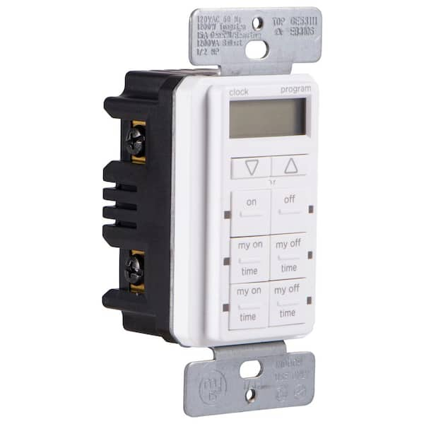 Simple Set 15 Amp 120-Volt 24 Hour Indoor In-Wall Digital Programmable Timer - White