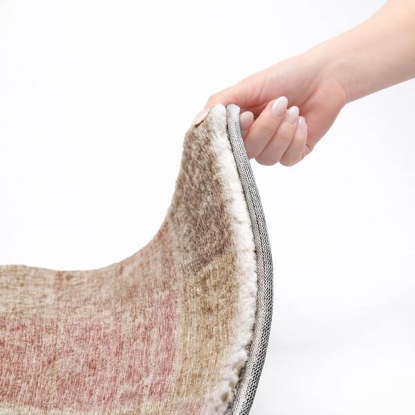 Dream Shag Premium Machine Washable Abstract ADS664 Blush 9 ft. x 12 ft. Area Rug