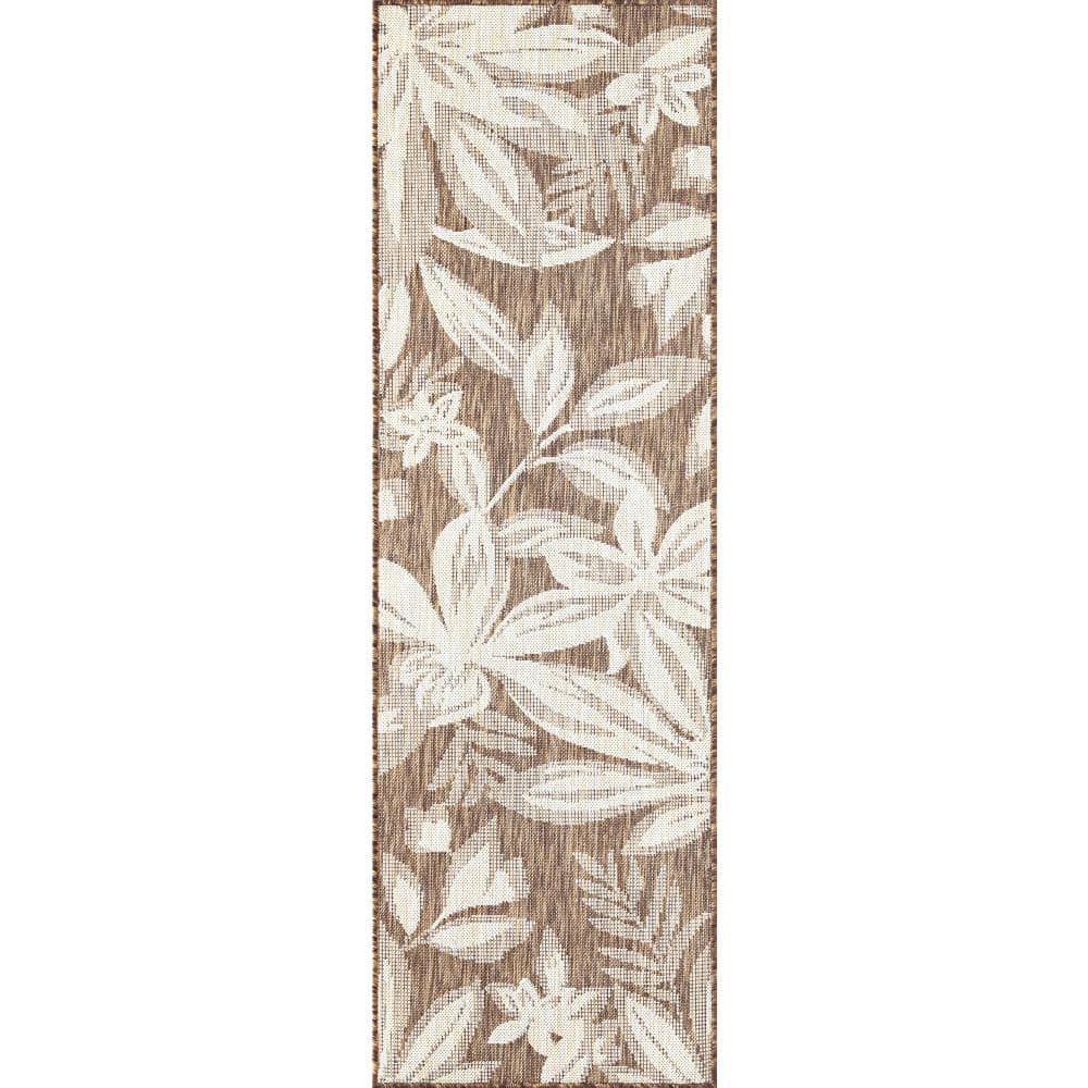 Eco Floral Brown 3 ft. x 10 ft. Indoor/Outdoor Runner Rug price history on PriceWatchPro