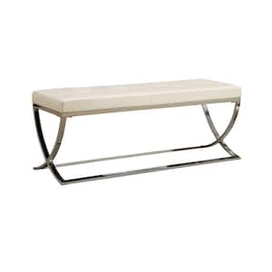 Modernly White Charming Bench 48 in. L x 16 in. W x 18.5 in. H