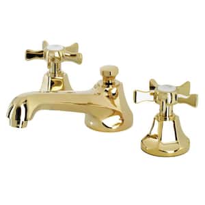 Hamilton 2-Handle 8 in. Widespread Bathroom Faucets with Brass Pop-Up in Polished Brass