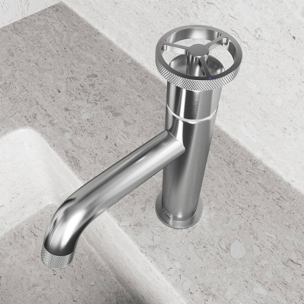 Cass Modern Aerodynamic Single-Hole Bathroom Faucet in Brushed Nickel