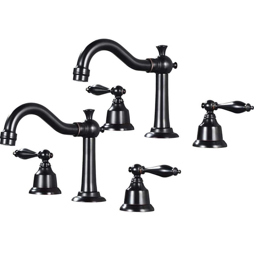 Double Handle 8 in. Widespread Bathroom Faucet 3 Hole Waterfall Bathroom Si