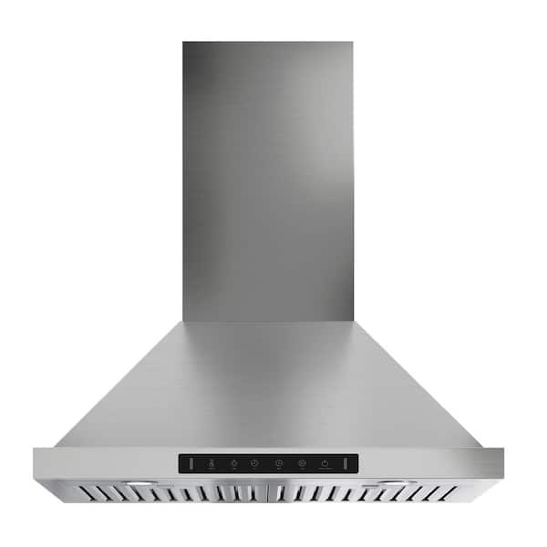 30 in. 900CFM Convertible Wall Mount Range Hood in Stainless Steel with Dishwasher Safe Filters and Gesture Control
