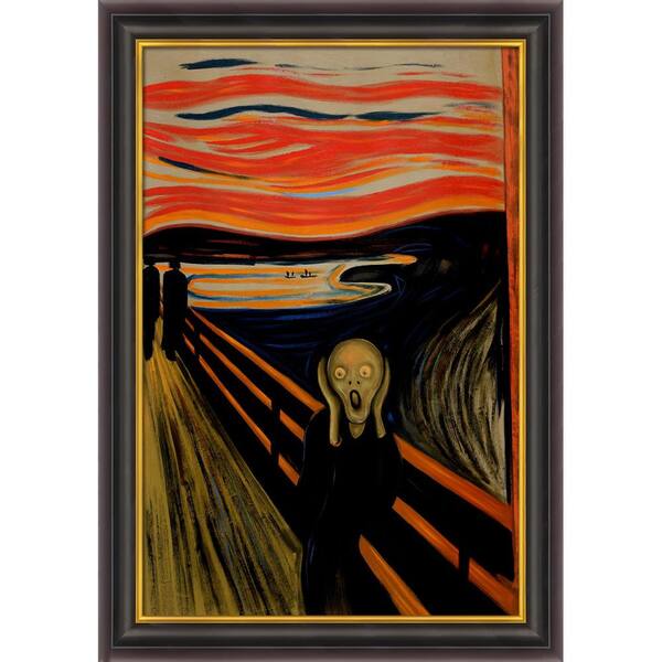 LA PASTICHE The Scream by Edvard Munch Opulent Framed Abstract Oil Painting Art Print 30 in. x 42 in.