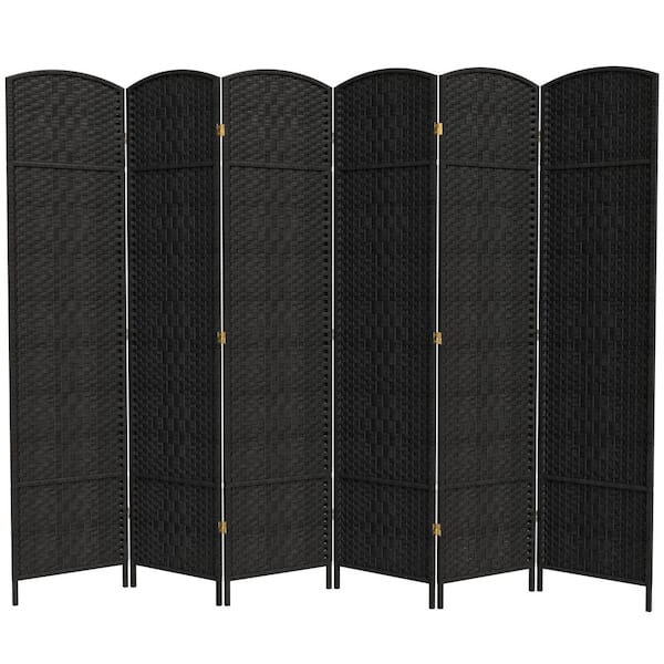 7 ft. Black 6-Panel Room Divider